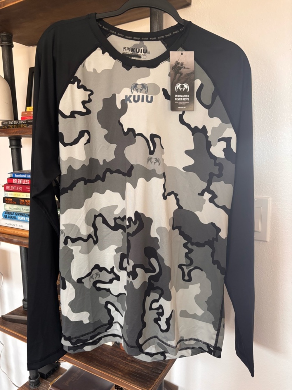 KUIU Men's Long Sleeve Gray & Black Camo Performance Shirt